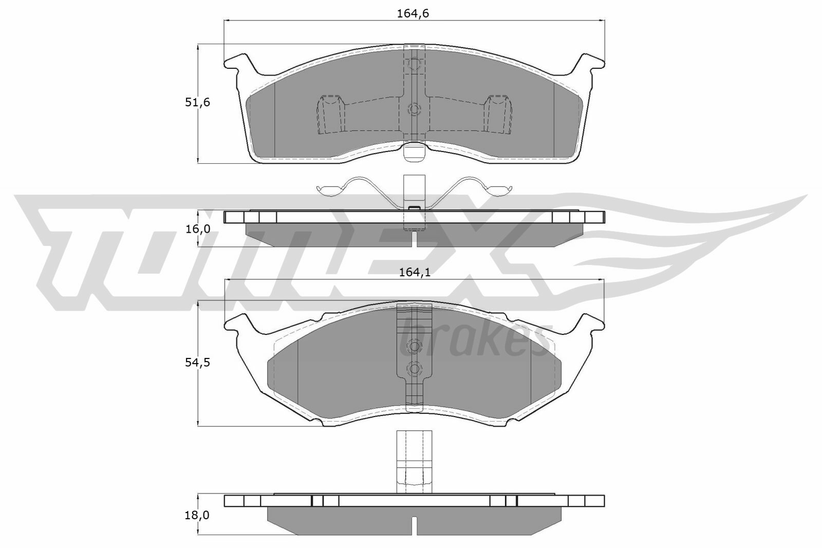 Sada brzdových destiček, kotoučová brzda TOMEX Brakes